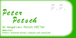 peter petsch business card